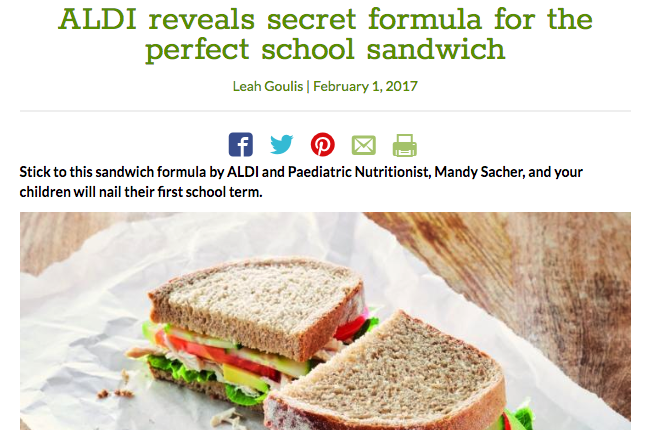 ALDI reveals secret formula for the perfect school sandwich